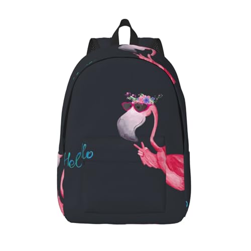 Sac à dos voyage Hello Glasses flamant rose pour ordinateur portable femme