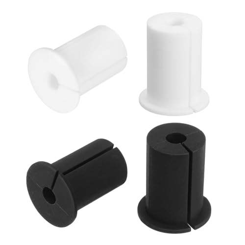 uxcell 4Pcs Cable Grommet for 1 Inch Wall Hole, Silicone Cable Routing Kit Anti-Slip Wall Cable Pass Through Accessories for Ethernet Cable (Black White)