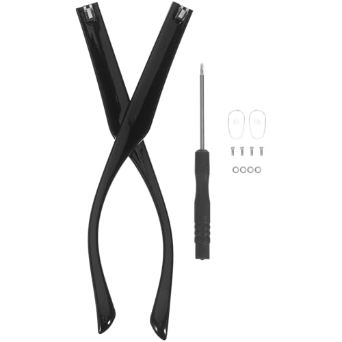 Hemobllo Reemplazo de patillas para gafas, kit de reparación de gafas, TR90 y metal, negro, 1 par, para tiendas profesionales de gafas