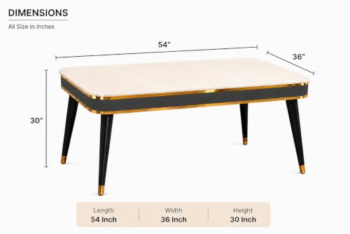Image of WOODEN SPACE 4 Seater Wooden Dining Table Set | Urban Marble Top Dining Table with Chairs for Dining Room & Kitchen (Modern Vintage Dark Grey) (54 x 36 x 30 inch)
