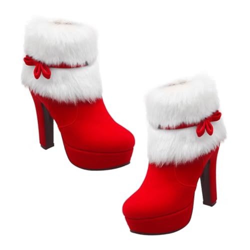 Bottines suédine talon épais femme plateforme confortable hiver OUNONA