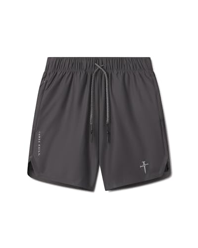 High-tech men's fitness shorts with built-in liner, 7-inch inseam, and moisture-wicking fabric, ideal for workouts and physical activity.