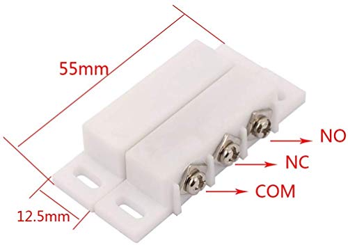 Image of 2X Magnetic Reed Switch Normally Open Closed NC NO Door Alarm Window Security /Magnetic Door Switch /Magnetic Contact Switch /Reed Switch,DC 3V to 12v Lamp（White）