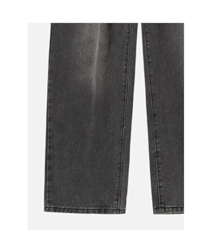 SOMTHRON Men's Regular Fit Straight Leg Jeans Drawstring Elastic Waist Loose Washed Lightweight Denim Pants3