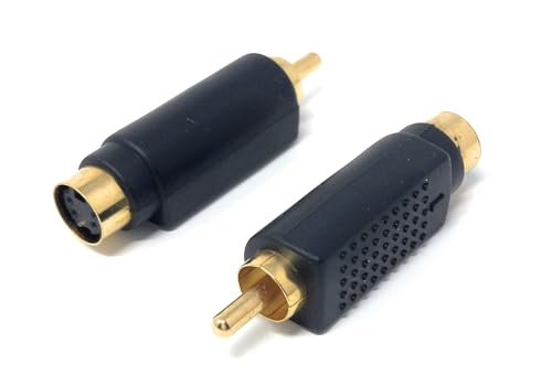 DRUT 1 adaptateur vidéo S-Video/VHS Socket vers RCA phono mâle, 1 pièce.