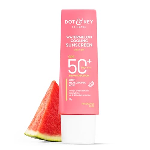 Dot & Key Watermelon Cooling Sunscreen SPF 50+ PA++++ | With Hyaluronic Acid, Instantly Cools Skin, Broad Spectrum Protection | Controls Excess Oil, Checks Tanning, No White Cast, All Skin Types | 50g (Image - 1)