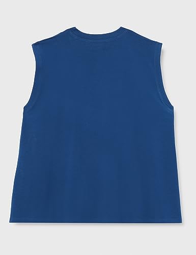 Love Moschino Camiseta sin Mangas de Ajuste cómodo, Blanco y Azul, 44 para Mujer