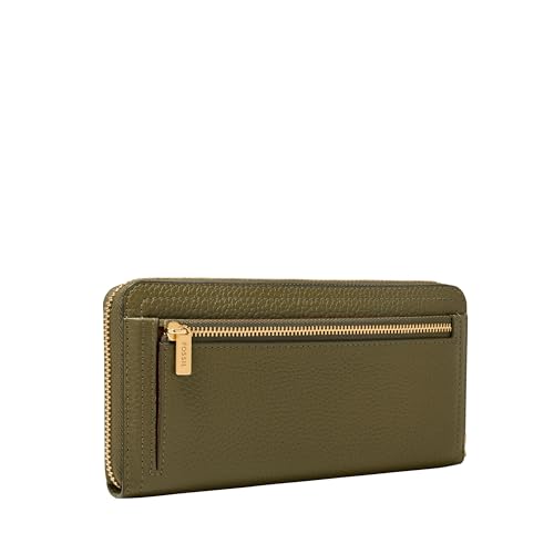 Image of Fossil Women's Logan Leather RFID-Blocking Zip Around Clutch Wallet with Wristlet Strap for Women