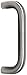 Rockwood 110.32D Stainless Steel Straight Solid Door Pull for 1-3/4" Door, 1" Diameter x 8" Center-to-Center, Type 1 Through-Bolt Mount, Satin Finish