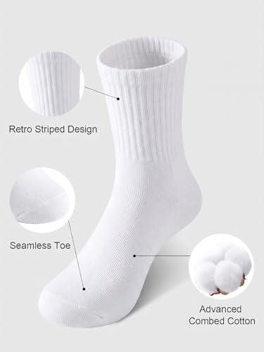 Image of Kids Socks, 5 Pairs Unisex Kids Youth Boys Girls Crew Combed Cotton Breathable Athletic Socks for Running Sport