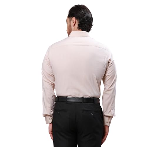 Image of Raymond Men's Pure Cotton Structure Pattern Slim Fit Semi Cutaway Collar Full Sleeve Formal Shirt