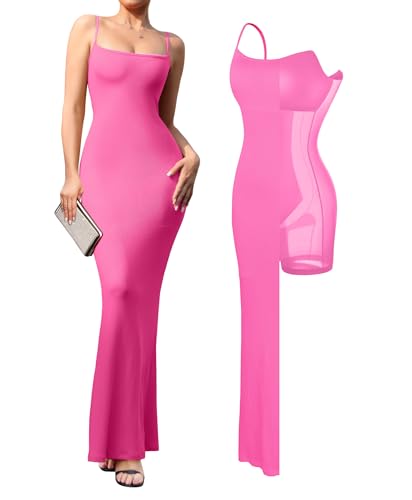 Image of Popilush Maxi Bodycon Dress with Built in Bra, Long Shapewear Dresses | Tummy Control, Floor-length, Formal Occasions, Wedding Guest and Engagement