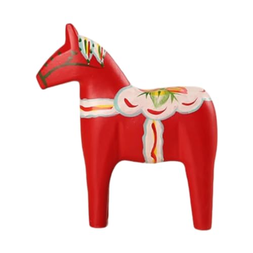MagiDeal Cheval Dala Ornement Cheval Dala Suédois En Bois, Statue de Cheval Dala Suédois Décorative Nordique Peinte À La Main À Collectionner, Rouge, Petit