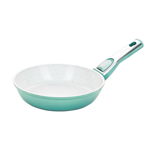 Genius Cerafit Revolution Pfanne 20 CM mit Keramik Antihaftbeschichtung, kleine Bratpfanne, abnehmbarer Griff, alle Herdarten Induktion Backofen Spülmaschinen geeignet, Türkis