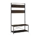WE Furniture Farmhouse Entry Bench Mudroom Hall Tree Storage Shelf Coat Rack, 72 Inch, Dark Walnut