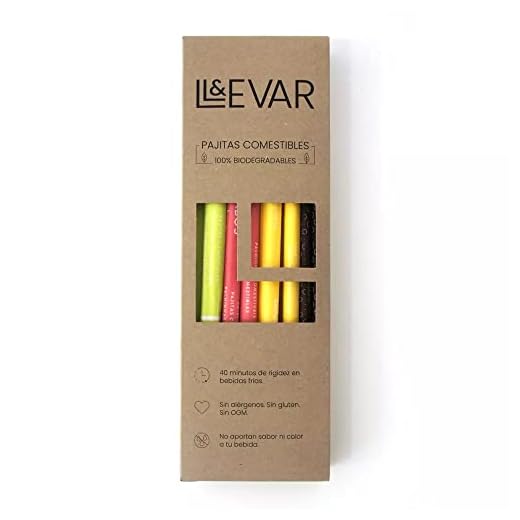 Pajitas Comestibles con distintos sabores Pack de 12 pajitas (Limon, Manzana, Chocolate, Fresa)