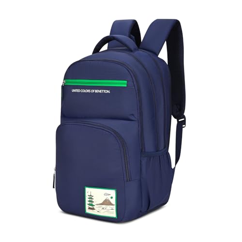 Image of United Colors of Benetton Unisex High-School Backpack BENTON | 3-Compartment Large Capacity Bag with Game Changer Graphics | Backpack for School Girls and Boys | 37L Capacity