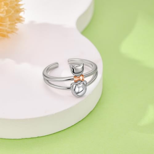 Bague chat en argent réglable : ajustement parfait sans mesure - 5