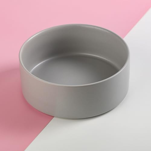 Hundenapf aus Keramik, 8 Tassen, rutschfest, schwer, Hundefutter, Wassernapf für mittelgroße und große Rassen, langlebiges Marmorgrau-Design