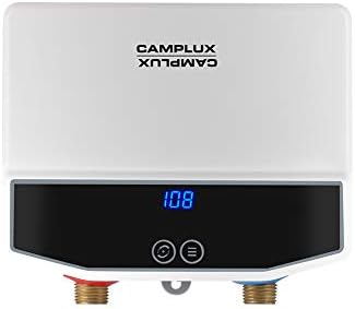 Camplux Tankless Water Heater Electric with LED Display 120V Instant Water Heaters Under Sink 3.5kw TE04