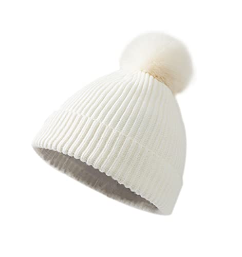 Lallier 3Pcs Kids Hat Scarf and Snow Gloves Set, Winter Knit Warm Soft Pom-Pom Beanie Outdoor for Boys Girls and Toddlers2