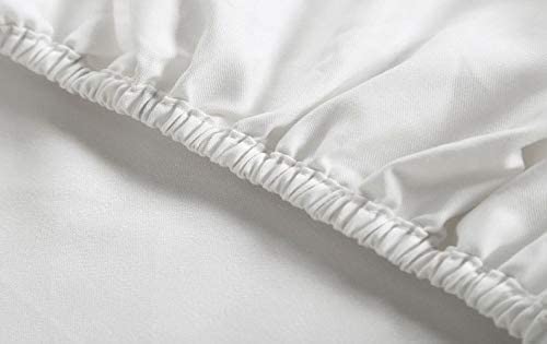 Us Comfort Zone 900-Thread-Count 100% Egyptian Cotton Expanded Queen 4 Piece Sheet Set 16" Deep Pocket, Solid White #TOP3