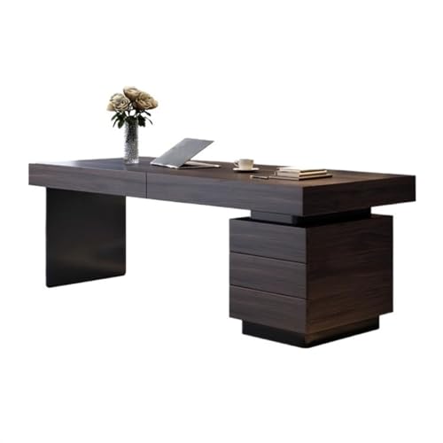 Mesa de Ordenador Escritorio Escritorio de lujo ligero minimalista for el hogar, estudio, dormitorio, escritorio de madera ahumada, mesa for pc, escritorio de oficina Simple de alta gama Oficina Mesa