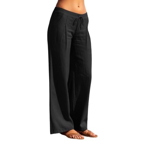Pantalon jambes larges contre l'inconfort au bureau style élégant noir