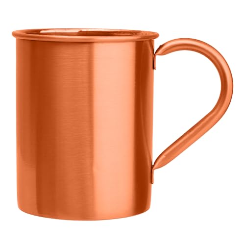 Image of Moscow Mule Copper Mugs (16oz) | Food Grade 100% Pure Copper Cups | Handcrafted w /Lacquered Hammered Finish, Smooth Rounded Lip, Ergonomic Handle (No Rivet) w /Solid Grip
