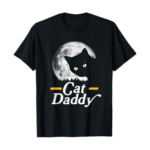 Cat Daddy Vintage Eighties Style Cat Retro Full Moon T-Shirt Cover