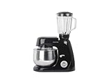 PRIXTON KR210 - Batidora Amasadora Reposteria 1000 W 10 velocidades + función manual, Bol acero inoxidable 5 litros, Batidora de vaso de 1,5L integrado, 3 accesorios de batido incluidos
