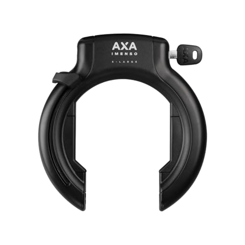 AXA Imenso X Large Retractable Rahmenschloss Schlüssel ist Abziehbar Breite Öffnung 70 mm Sicherheitsstufe 12 Kombinierbar mit Einsteckkette Schwarz