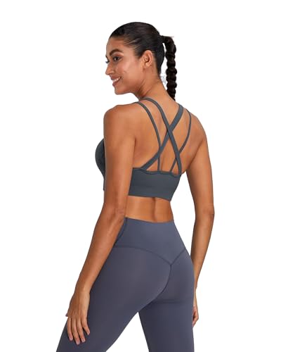 Image of Sports Bras for Women HIigh Support, Criss-Cross Back Padded Strappy High Impact Sports Bras for Women Large Bust