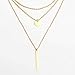 LETTARIUS Disc Bar Pendant Layering Collar Necklace Gold Cute Charm Multi Layered Chain Choker Fashion Statement Jewelry for Women