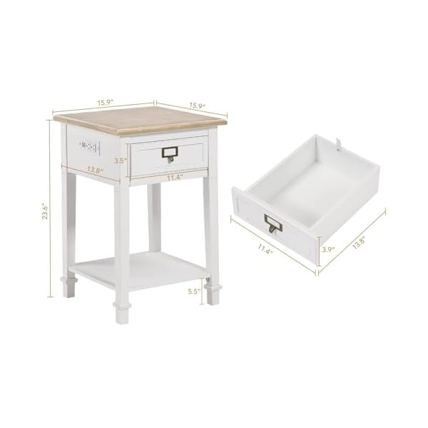   Wnutrees-End-Table-with-Charging-Station-2-USB-Ports-and-2-Outlets-Nightstand-Bedside-Table-with-Drawer-and-Open-Storage-Shelf-for-Living-Room-White-Set-of-2