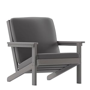 Taylor & Logan Charlestown All-Weather Poly Resin Wood Adirondack Style Deep Seat Patio Club Chair with Cushions, Gray/Gray Taylor Logan Charlestown All Weather Poly Resin Wood Adirondack Style Deep Seat Patio Club Chair with Cushions GrayGray