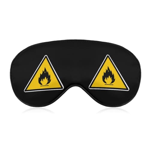 Inflammable Sign Hazardous Sleep Mask Eye Shade Cover Adjustable Strap for Travel Lunch Break Women Men