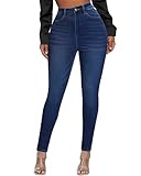Rubugil Skinny Jeans for Women High Waisted Stretchy Slim Fit Comfy Classic Denim Pants with Pockets Navy Blue M
