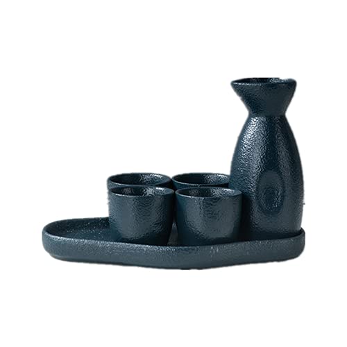 Vexnar 和酒徳利セット セラミック酒器セット 冷酒耐熱ガラス 酒器ギフトセット シンプル和食器 食洗機対応 保温保冷 徳利 燗瓶盃 日本酒用 食器セット (A02)