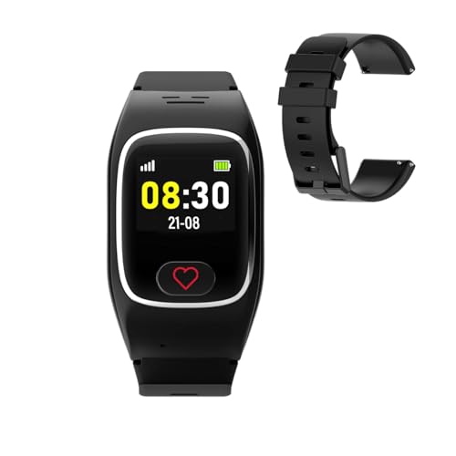 James B8 - Reloj de emergencia con correa de repuesto y reloj de seguridad para personas mayores, GPS, detección de caídas, botón SOS, medición de pulso, funciones de salud, aplicación familiar