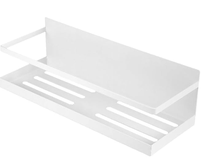 マグネットバスケット - 2個セット フック付き浴室ラック 吸着式壁掛け収納 自動排水