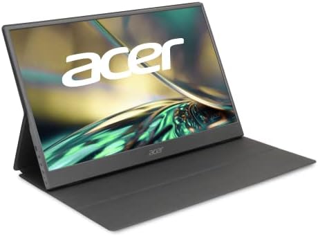 Acer Portable Monitor PM161Q Abmiuuzx 15.6″ Full HD 1920 x 1080 IPS | Ultra Slim Design | Premium Cover I External Monitor for Laptop PC Mac I 2 x USB 3.1 Type-C Ports, 1 x Mini HDMI & 1 x Micro USB