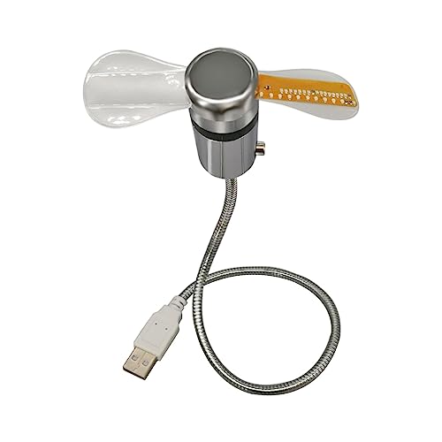 Image of Led Clock Fan with Temperature Desktop Flexible Cooling Fan for Desk Summer Travel