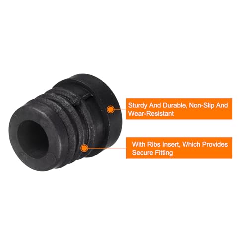 Image of uxcell 4Pcs Plastic Threaded Tube Inserts with M8 Thread, for 19mm /0.75 inch OD Round Tube, Adjustable Round Black Plastic Plug Caster Insert Chair End Caps Furniture Leg Plug