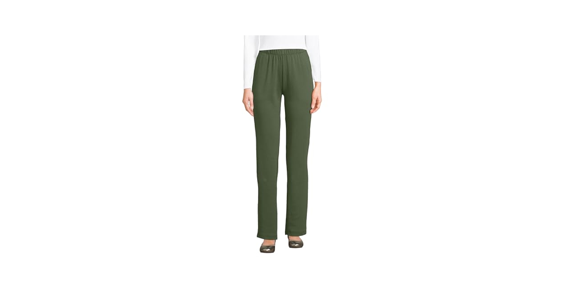 Lands' End Women s Sport Knit Pants Estate Green Tall X