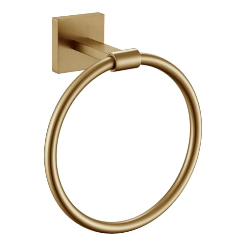 Image of KOKOSIRI Hand Towel Holder Wall Mounted Towel Ring Bathroom Accessories Shower Towel Hanger Rack Stainless Steel Champagne Bronze, B3010CPG