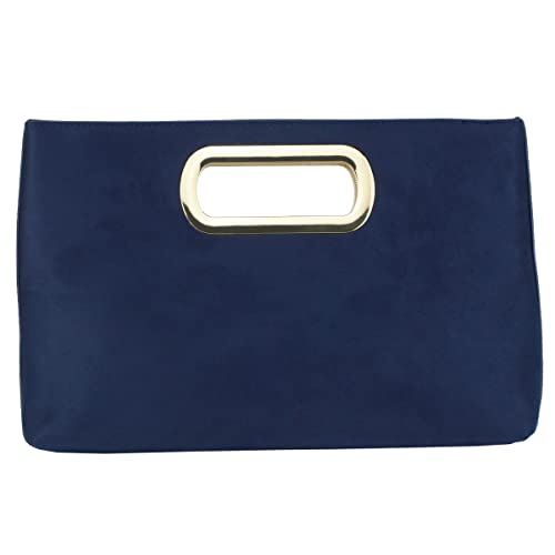 Image of Top Handle Faux Suede Clutch