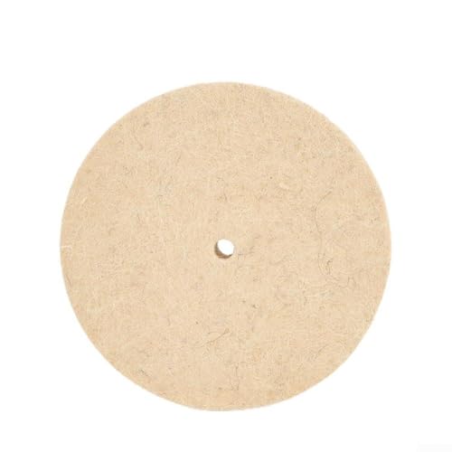 Image of 150mm (6-inch) Wool Felt Polishing Wheel Disc for Rotary Tools, 3-Pack, Buffing Pad for Metal/Glass/Ceramic, Non-Slip Mount, Heavy-Duty Use in Workshop & DIY Projects