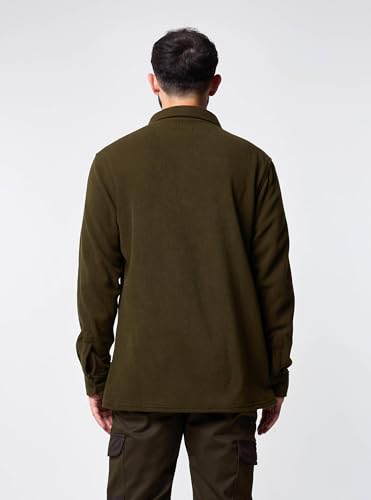 JACK PYKE Polar-Fleece-Hemd, dark olive, L