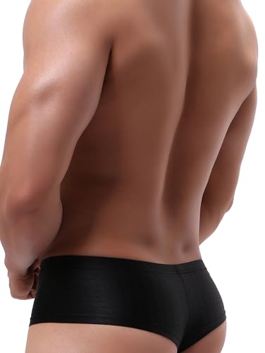 iKingsky Men's Shining Cheeky Boxer Briefs Sexy Mini Cheek Thong Underwear Stretch Brazilian Back Mens under Panties3